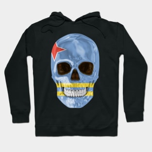 Aruba Flag Skull - Gift for Aruban With Roots From Aruba Hoodie